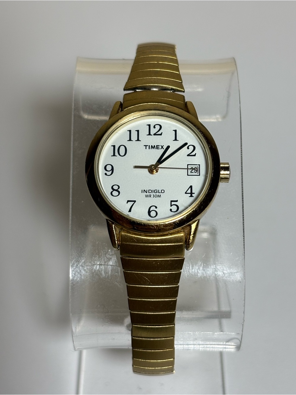 Timex Gold Tone Watch with White Dial